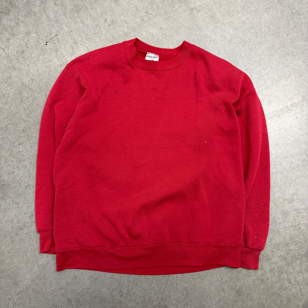 Vintage Jerzees NuBlend Red Sweatshirt Crewneck Made in USA Mens Large 3257